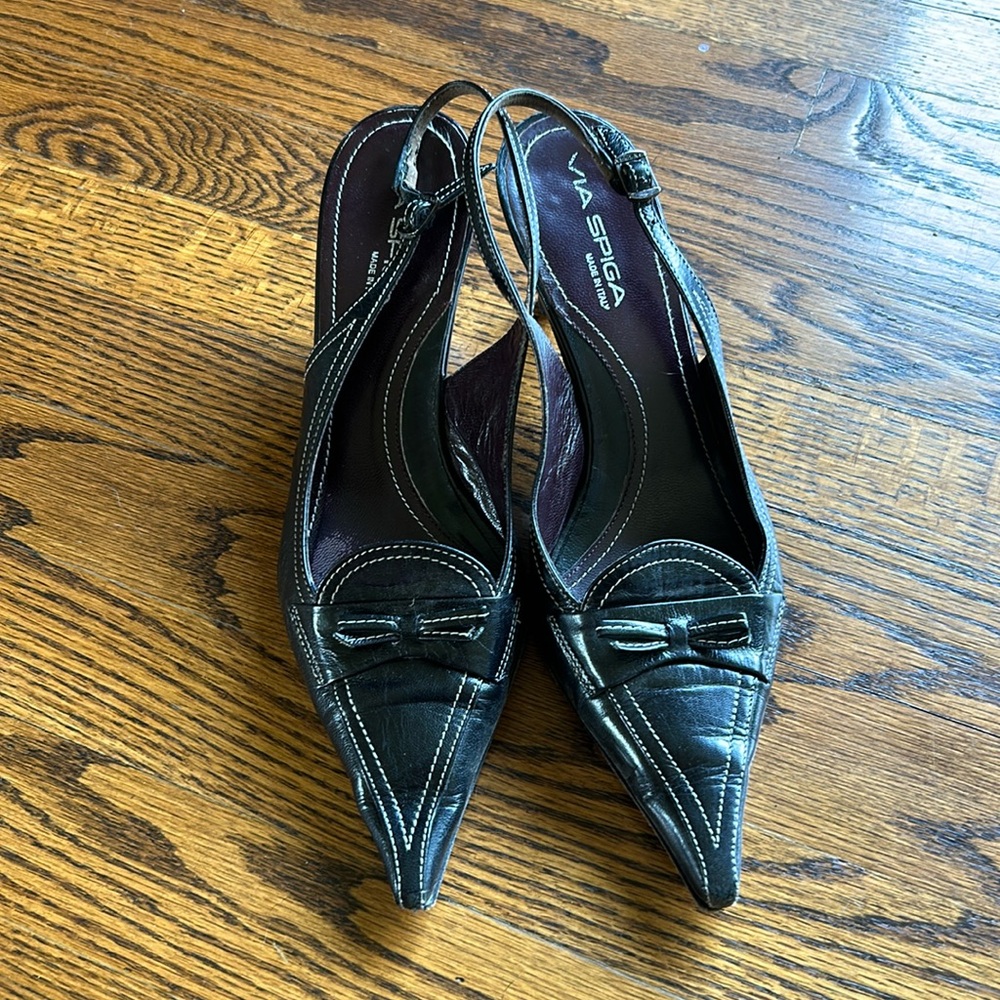 Via Spiga brand black slingback heel size 9